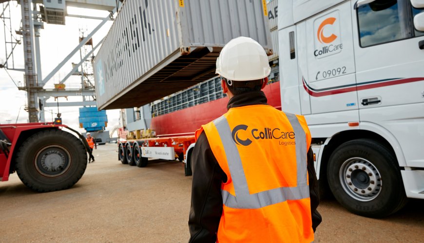 A truck loading a container that has been shipped by sea and are ready for delivery